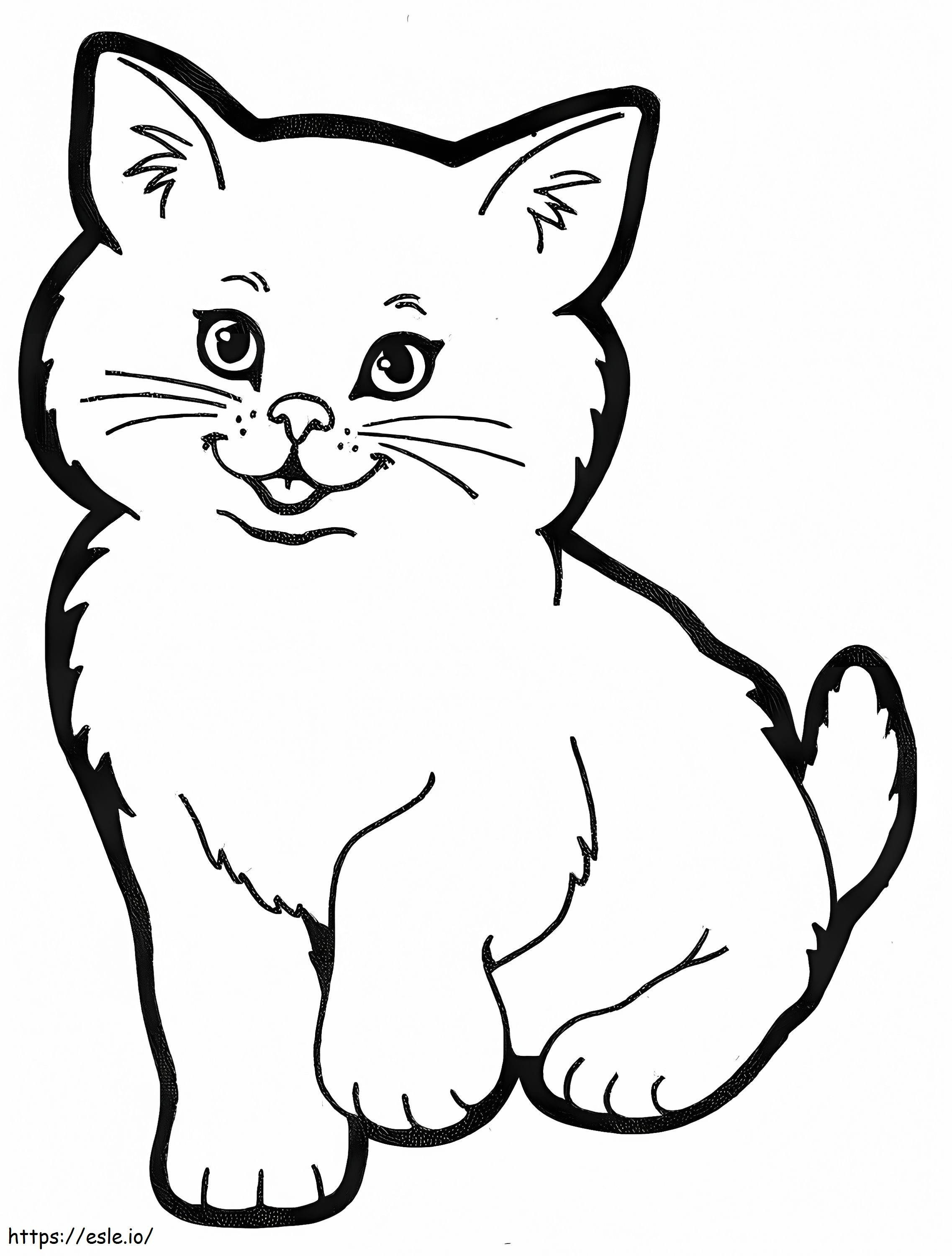 Coloriage 1532747268 Mignon petit chat A4 à imprimer dessin