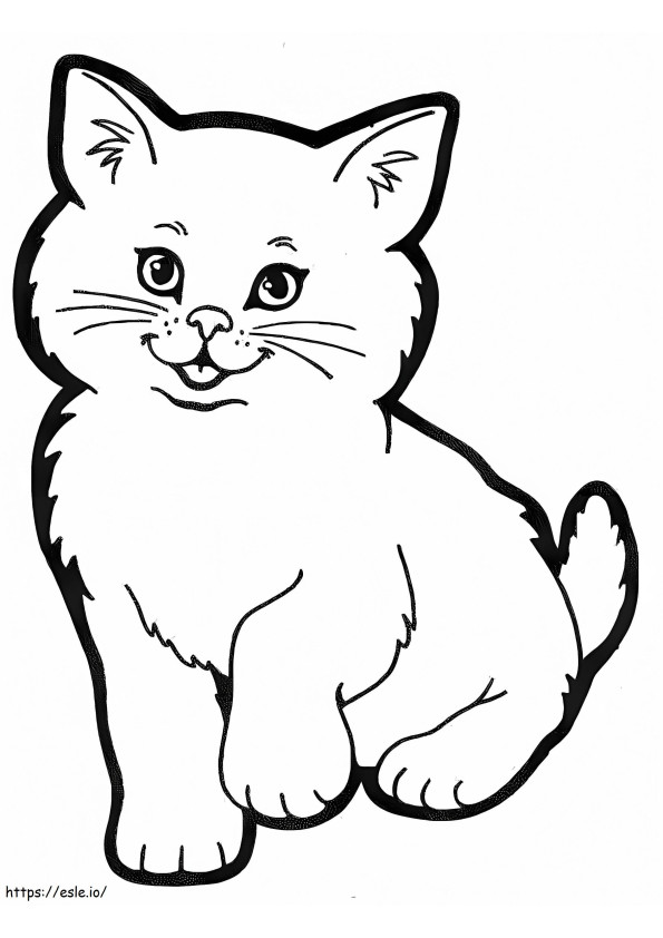 Coloriage 1532747268 Mignon petit chat A4 à imprimer dessin