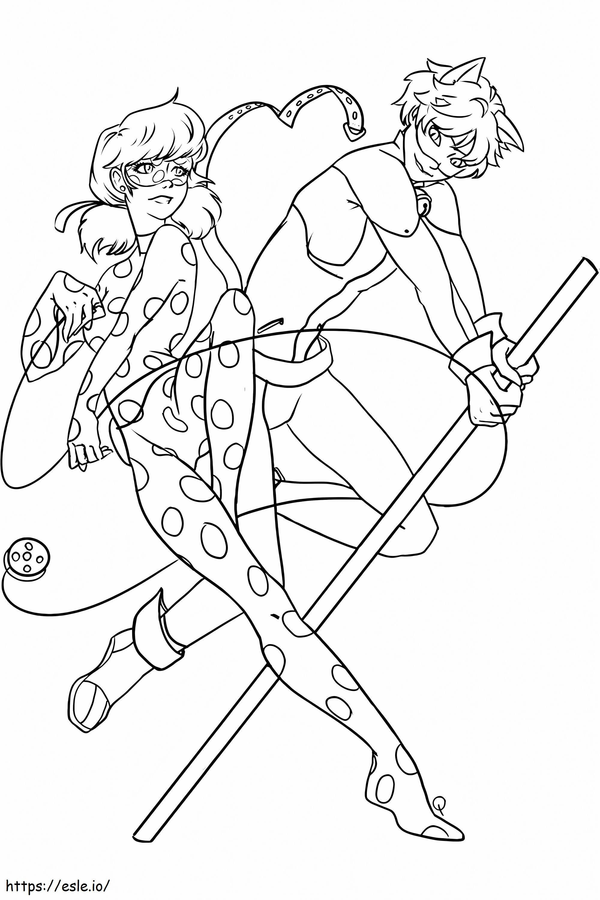 Ladybug And Cat Noir coloring page