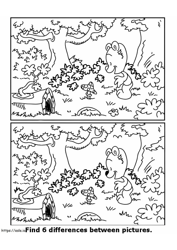 Printable Find 6 Differences coloring page