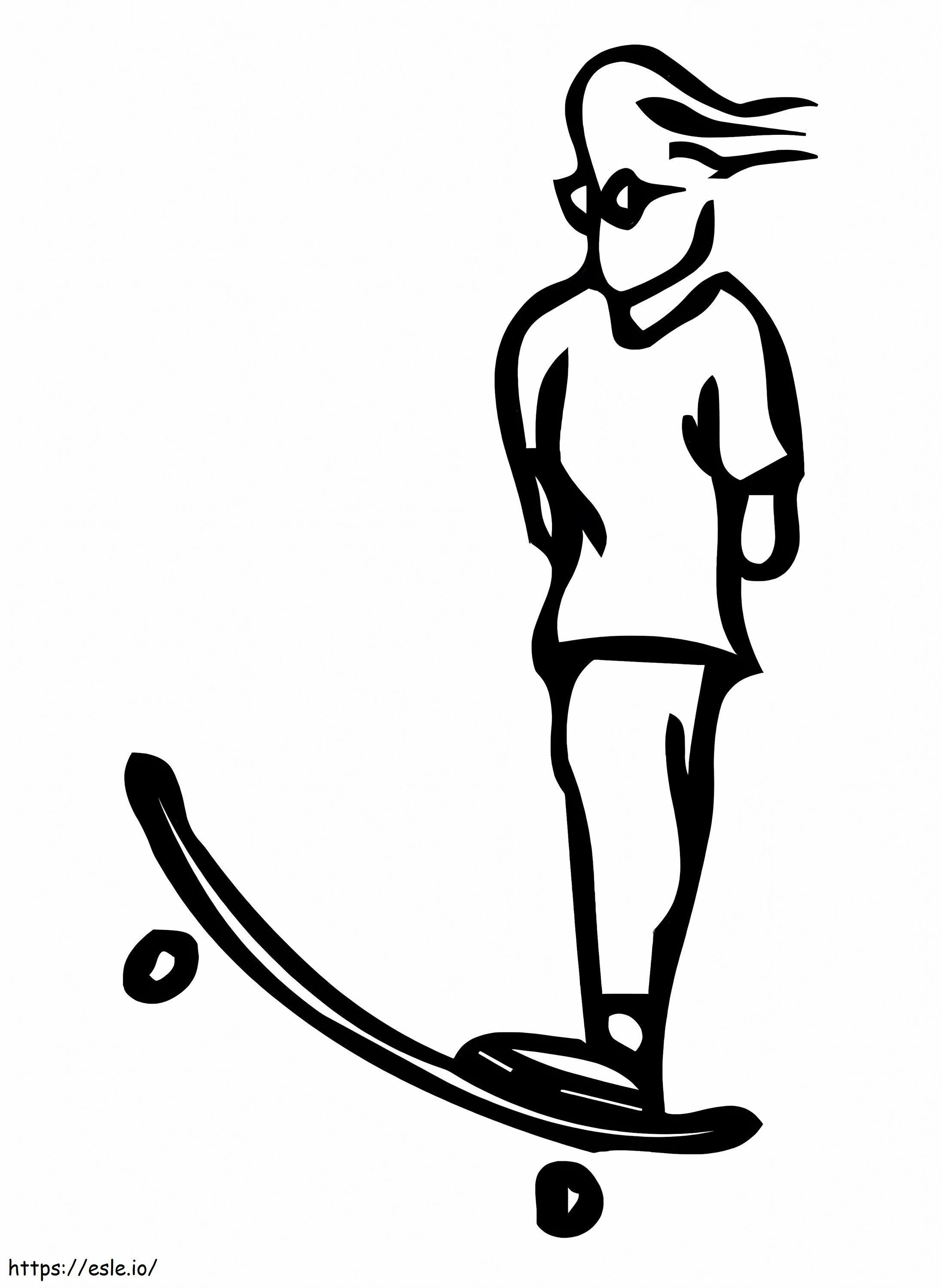 Huruf J Orang Di Skateboard Gambar Mewarnai
