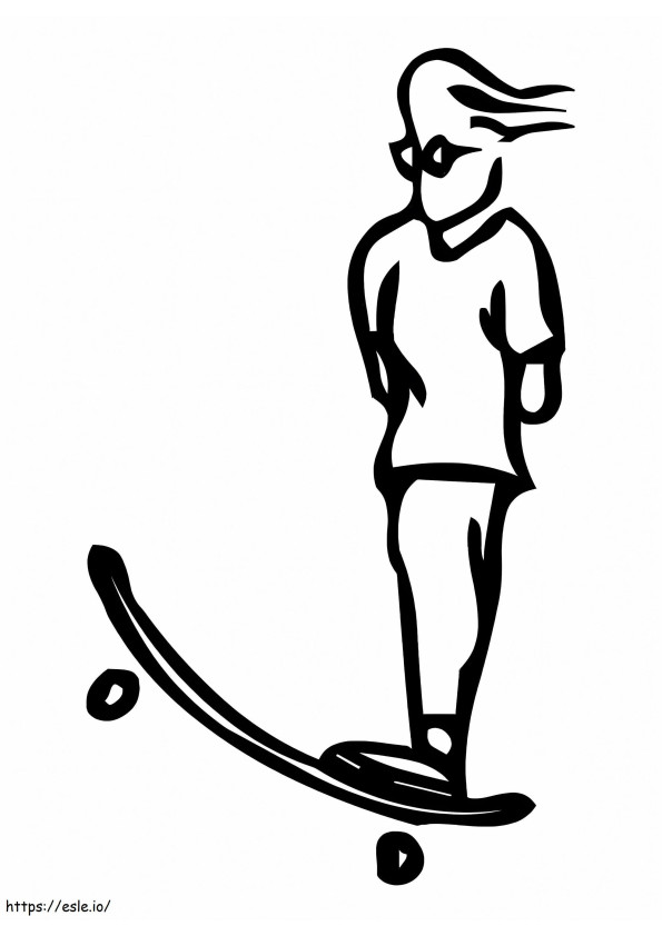Litera J Oameni pe skateboard de colorat