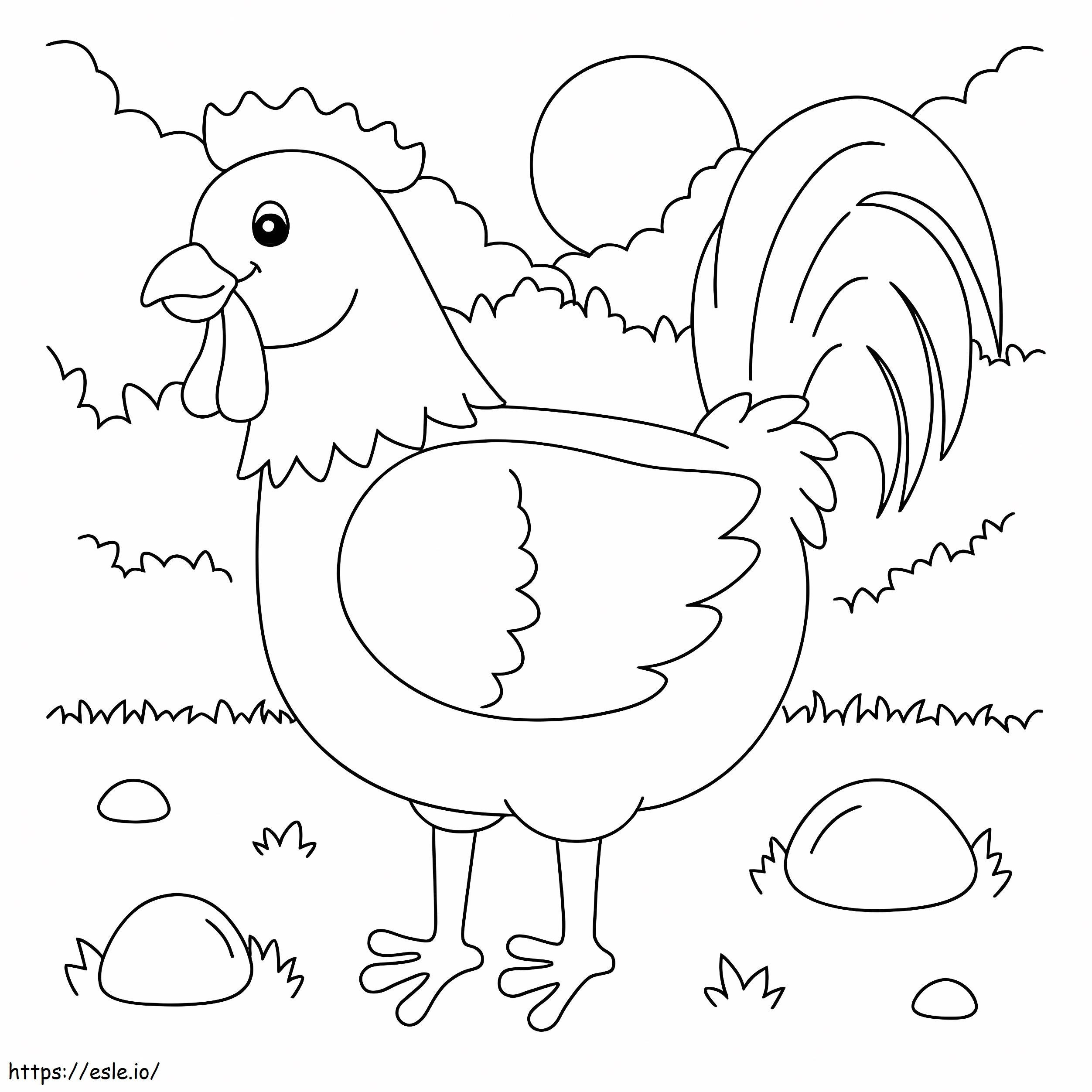Fat Rooster coloring page