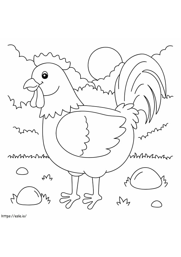 Fat Rooster coloring page