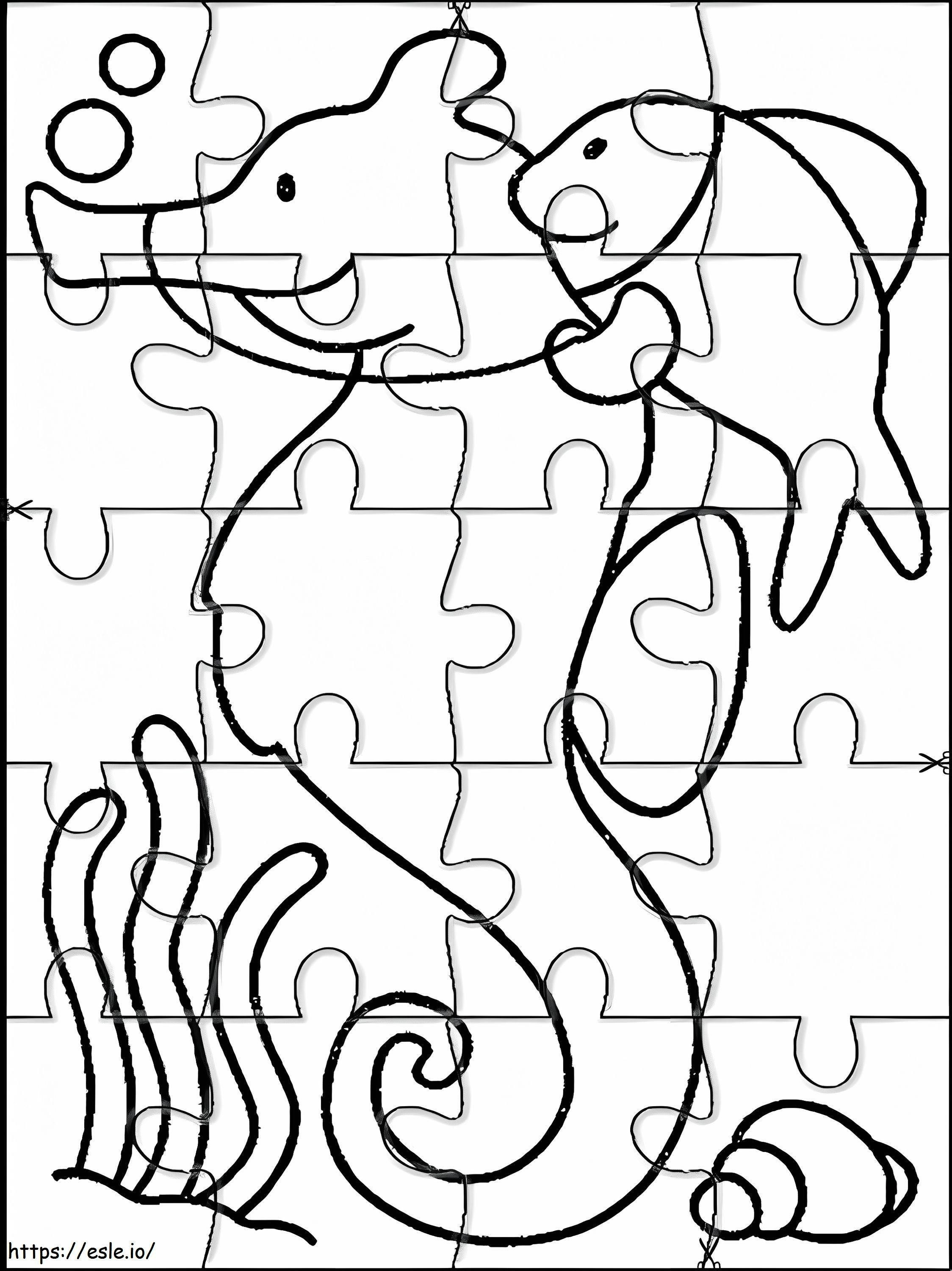 Fish Jigsaw Puzzle coloring page