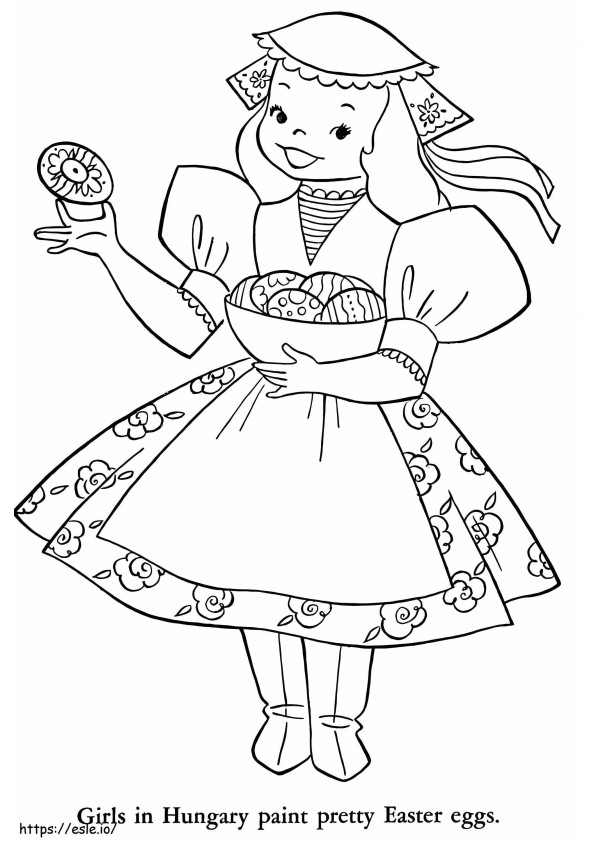 Girl Hungarian coloring page