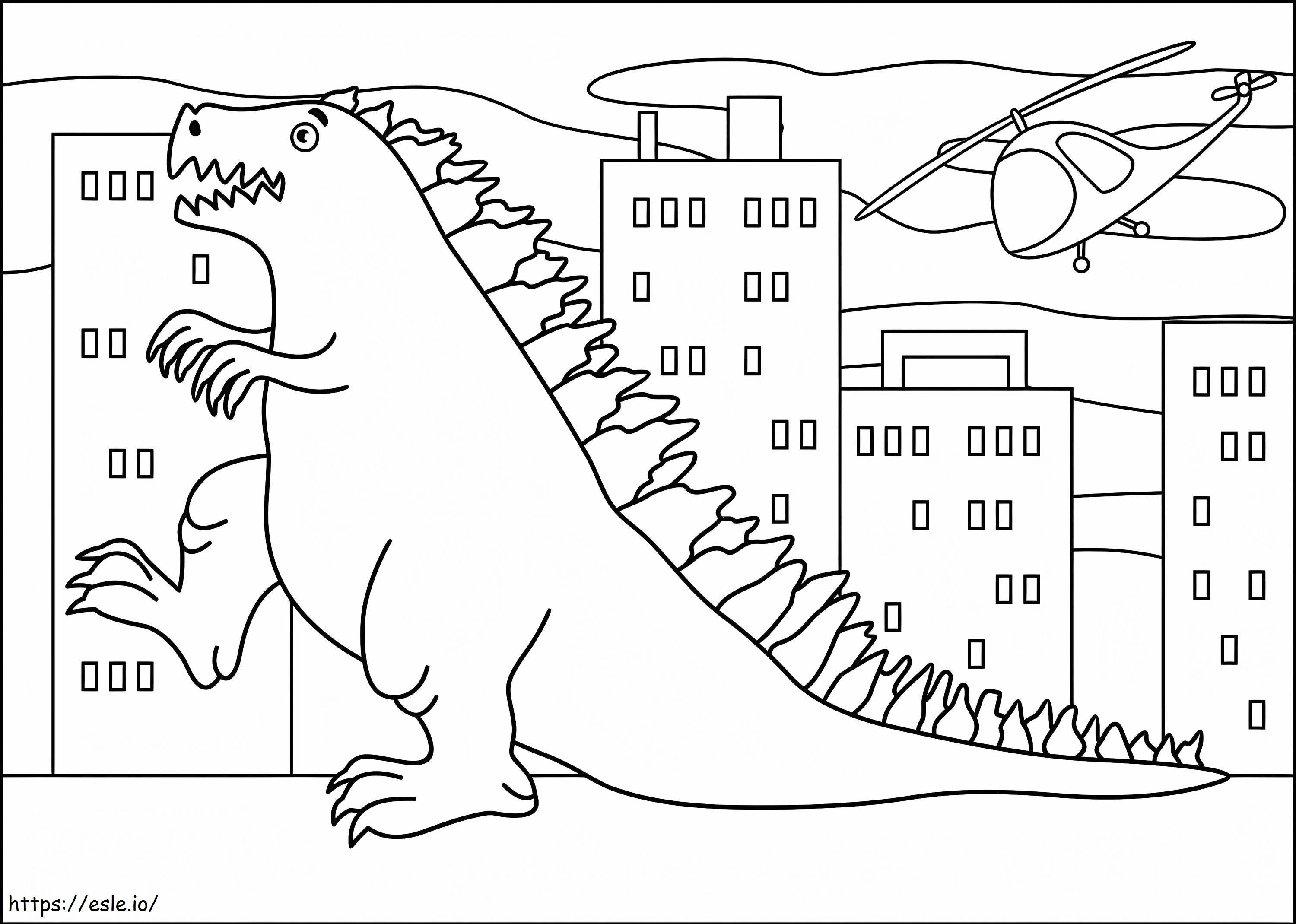 Godzillan piirustus värityskuva