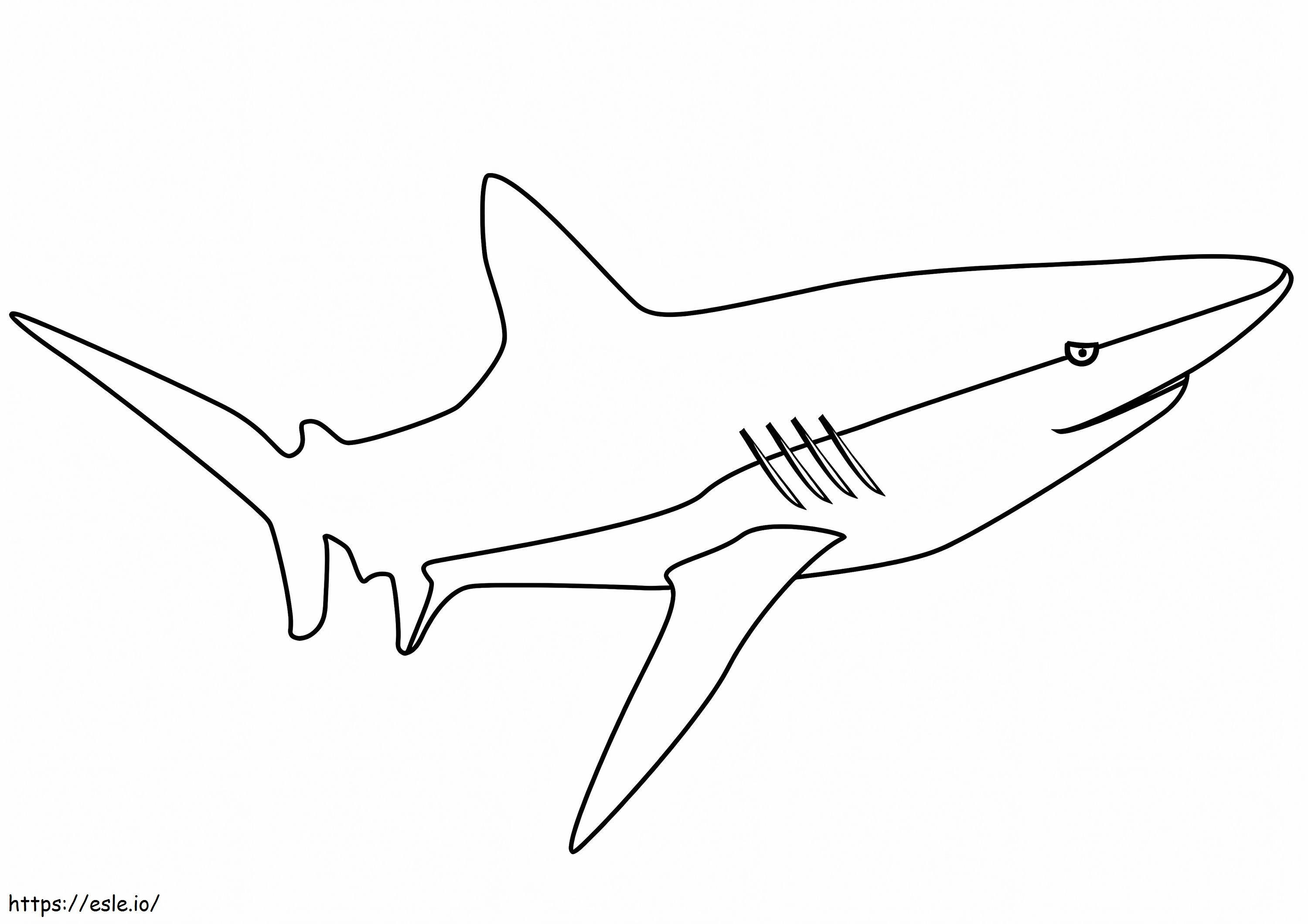 Tubarão muito fácil para colorir