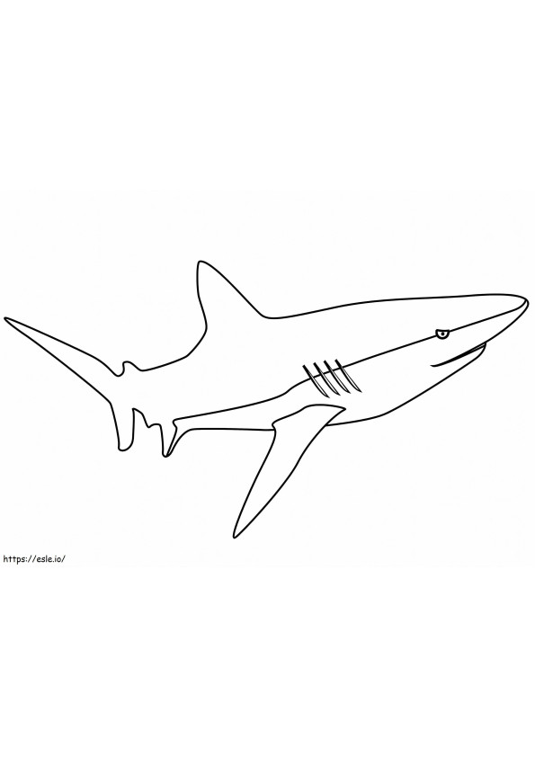とても簡単なサメ ぬりえ - 塗り絵