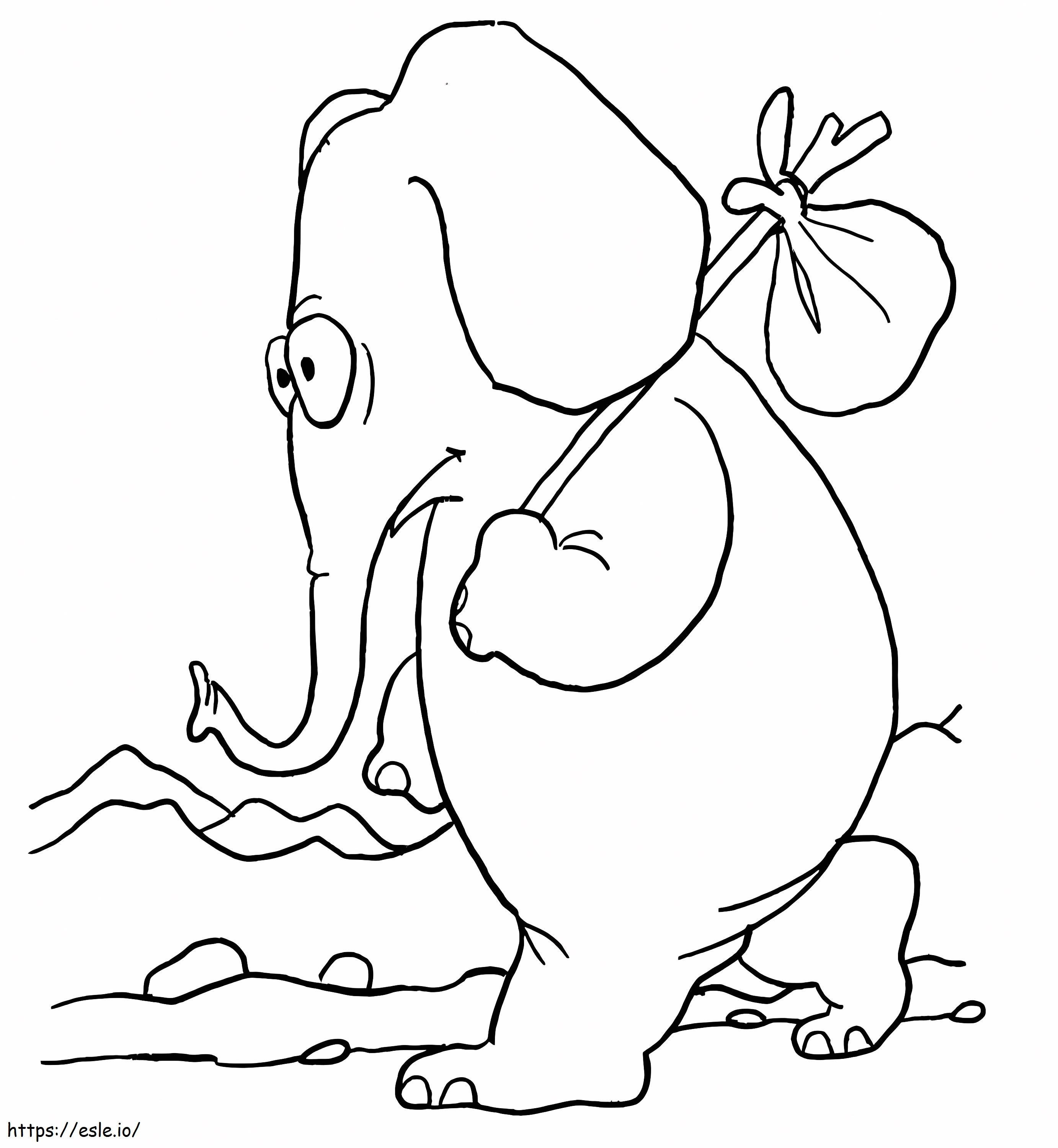 Coloriage Éléphant quittant à imprimer dessin