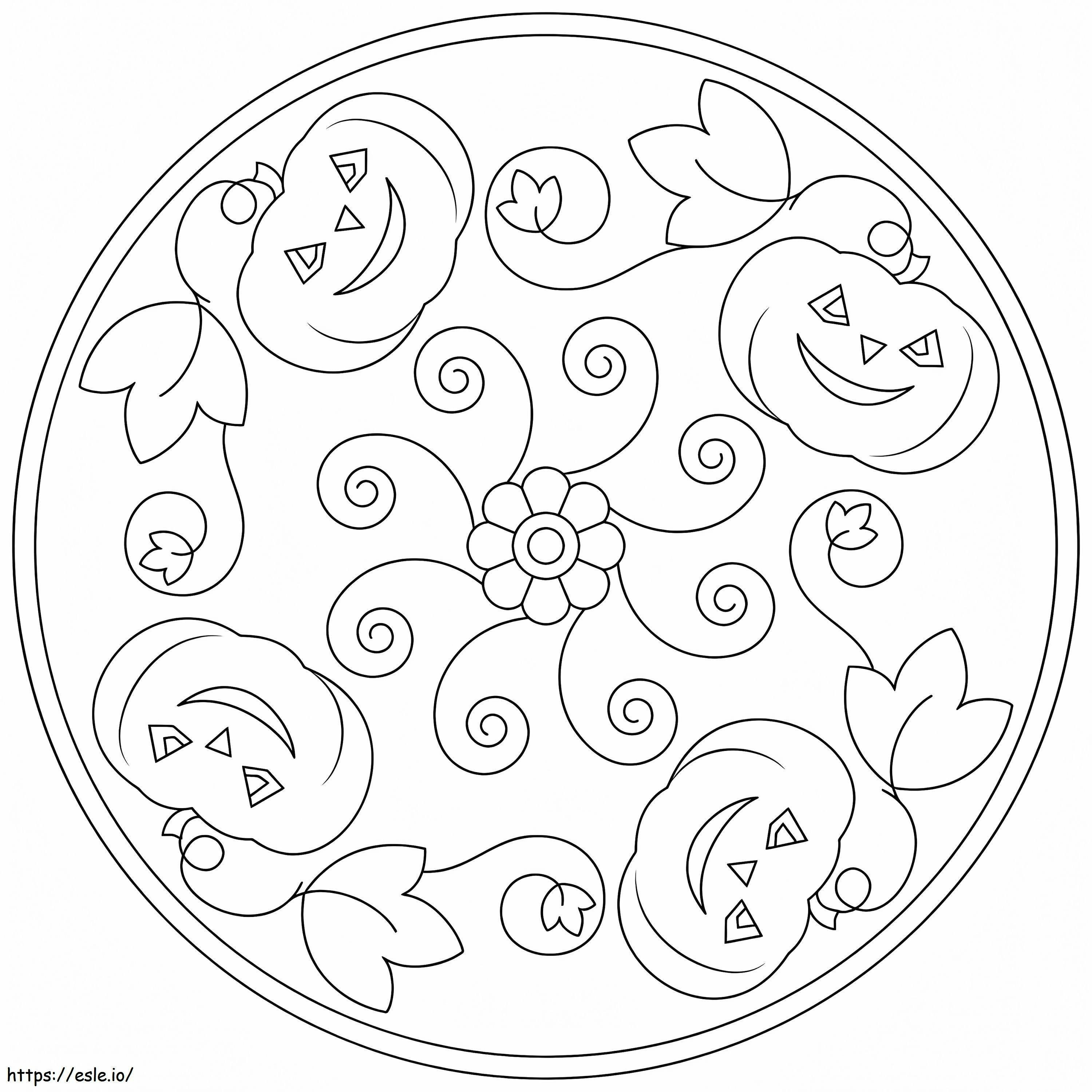 Coloriage Mandala d'Halloween 2 à imprimer dessin