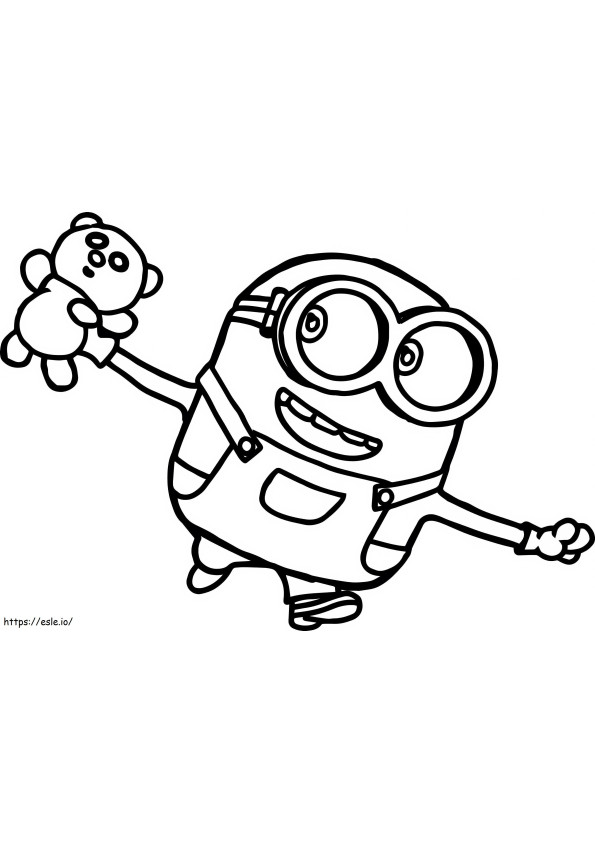 Minion With Teddy Bear coloring page
