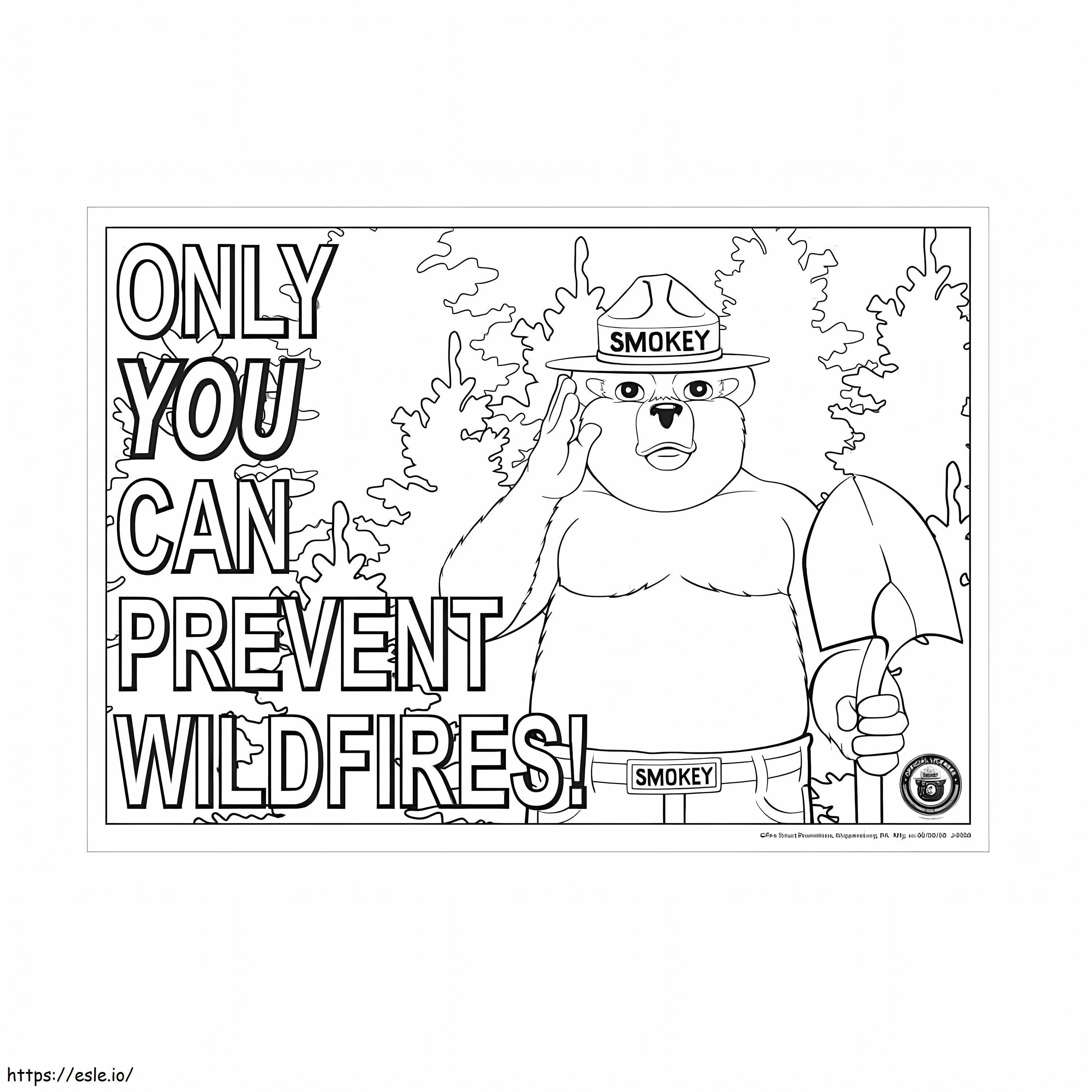 Smoky Bear In The Jungle coloring page
