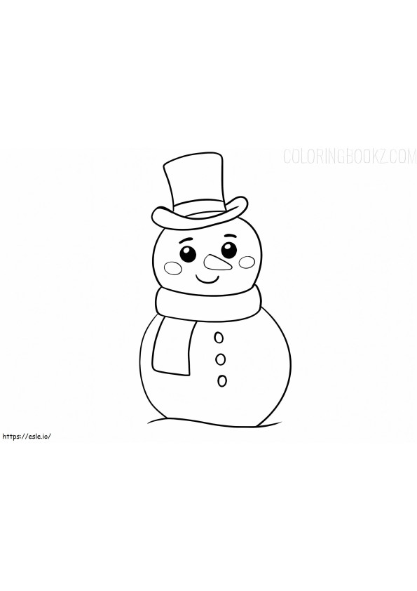 Yksinkertainen lumiukko värityskuva