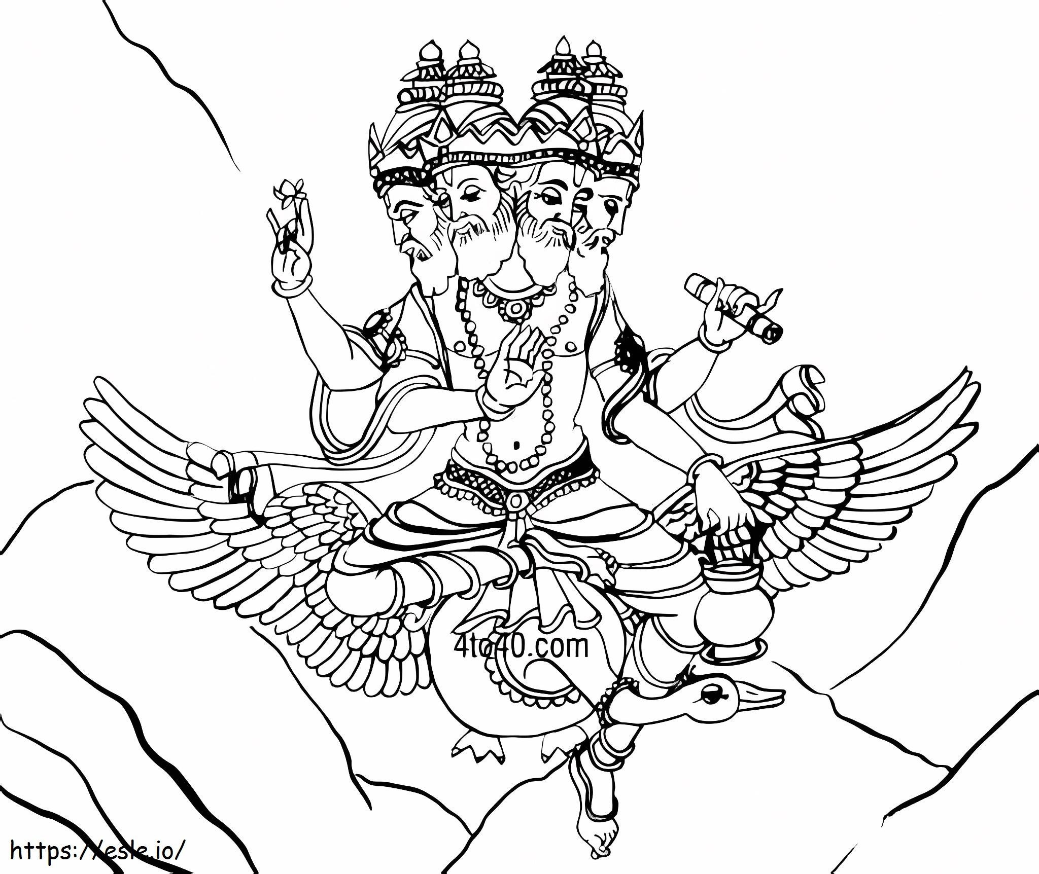 Coloriage Seigneur Brahma 1 à imprimer dessin