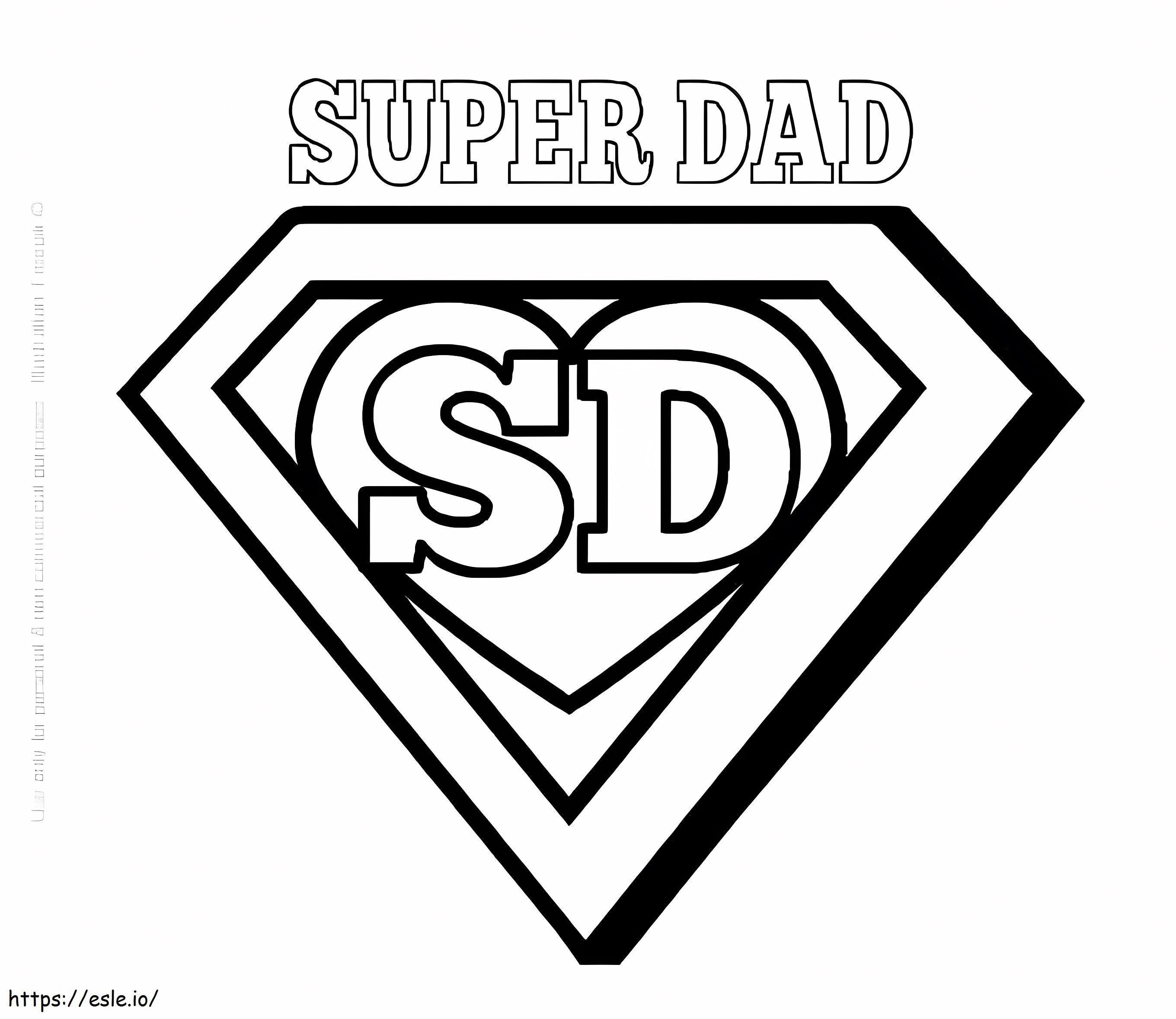Simbol Super Tată de colorat