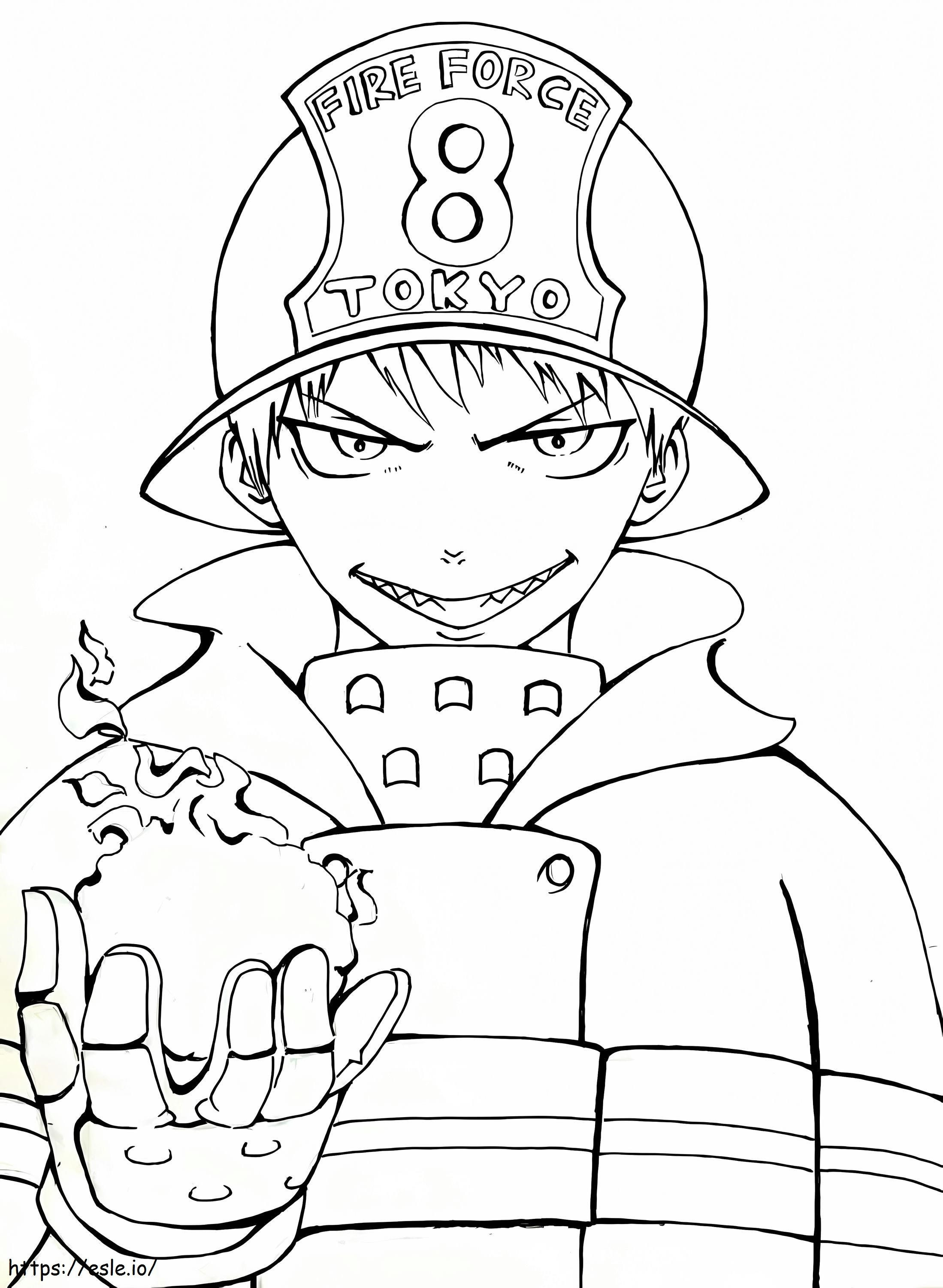 Shinra Kusakabe Fire Force coloring page
