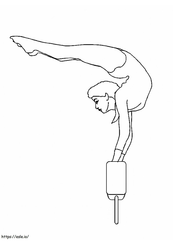 Gimnastica cu bârnă de echilibru de colorat