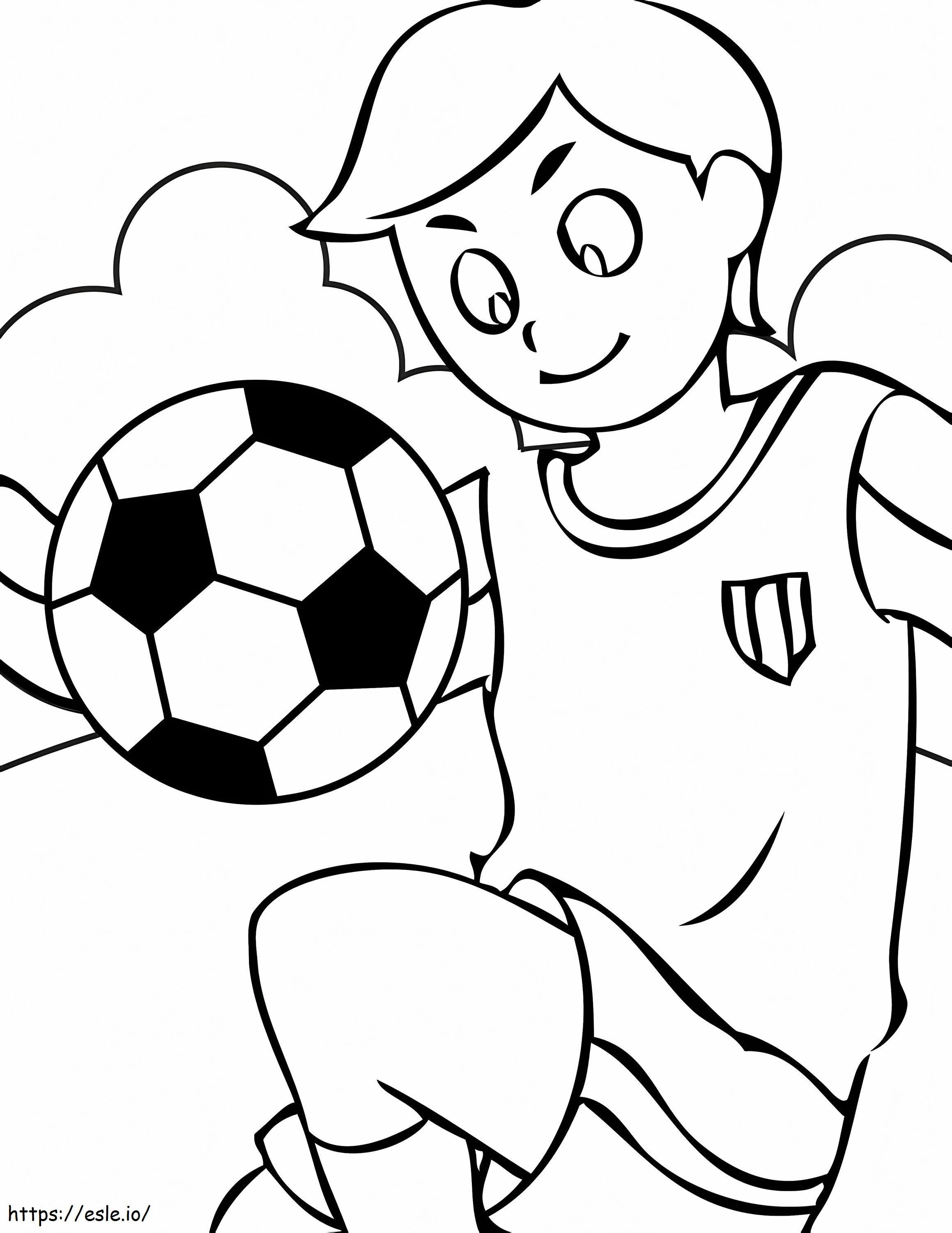 サッカー少年 ぬりえ - 塗り絵