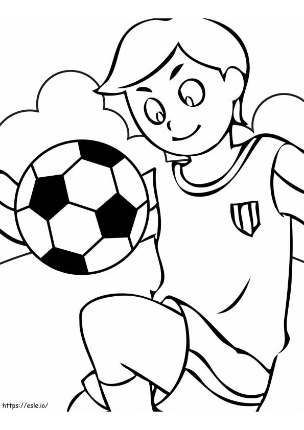 Voetbal jongen kleurplaat