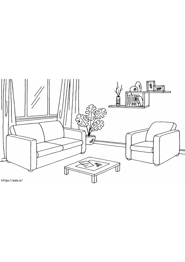 Amazing Living Room coloring page