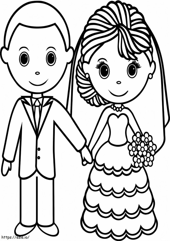 Pretty Wedding coloring page