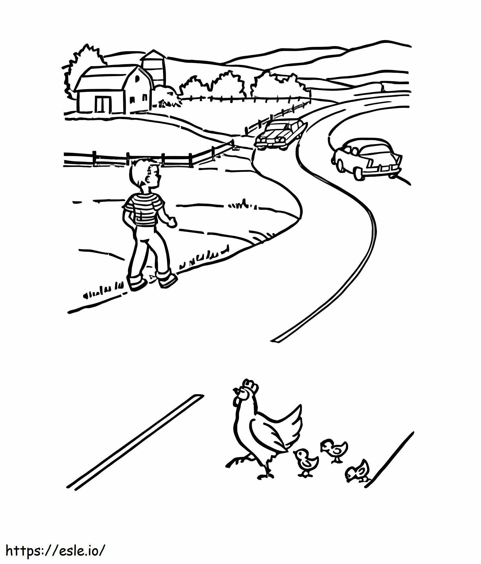 Country Road coloring page