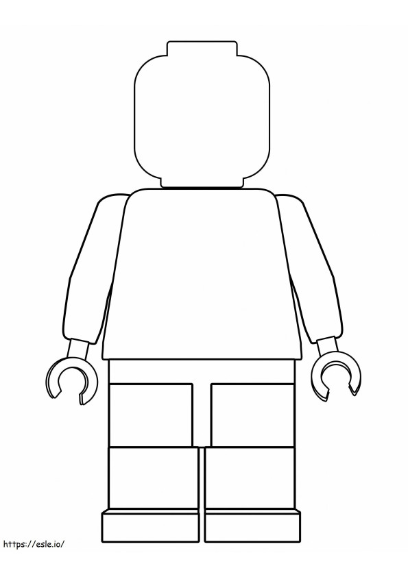 Lego Man Blank Shovel Block em escala livre para colorir
