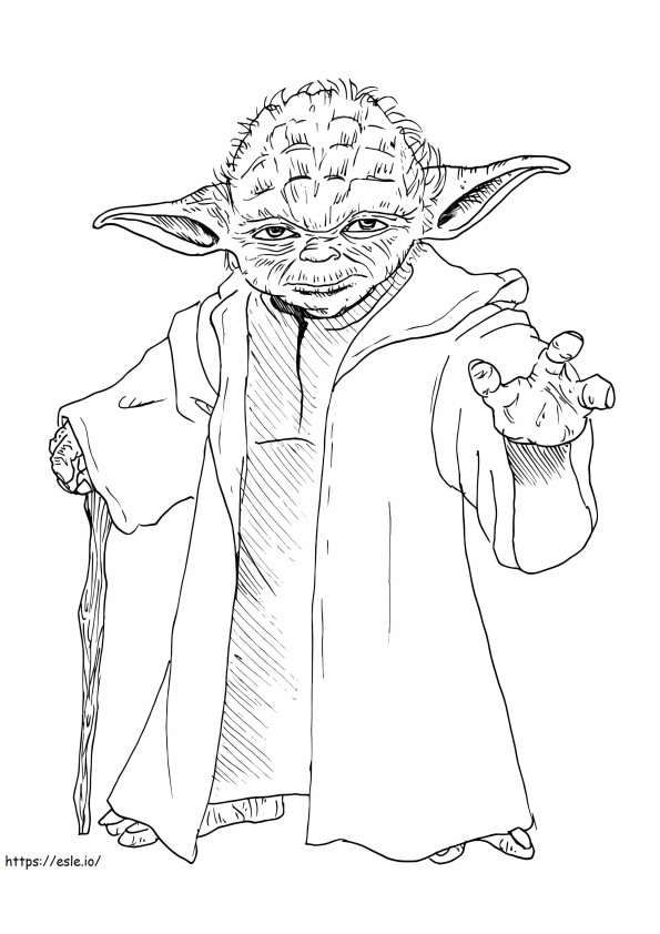 Coloriage Yoda à imprimer dessin