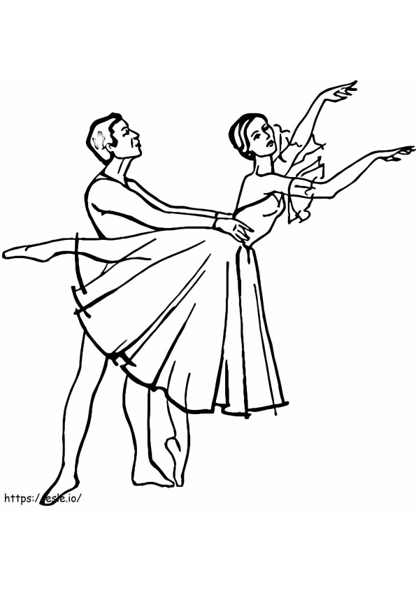 Taniec Giselle kolorowanka