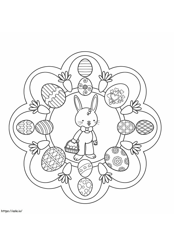 Coloriage Mandala de Pâques 12 à imprimer dessin