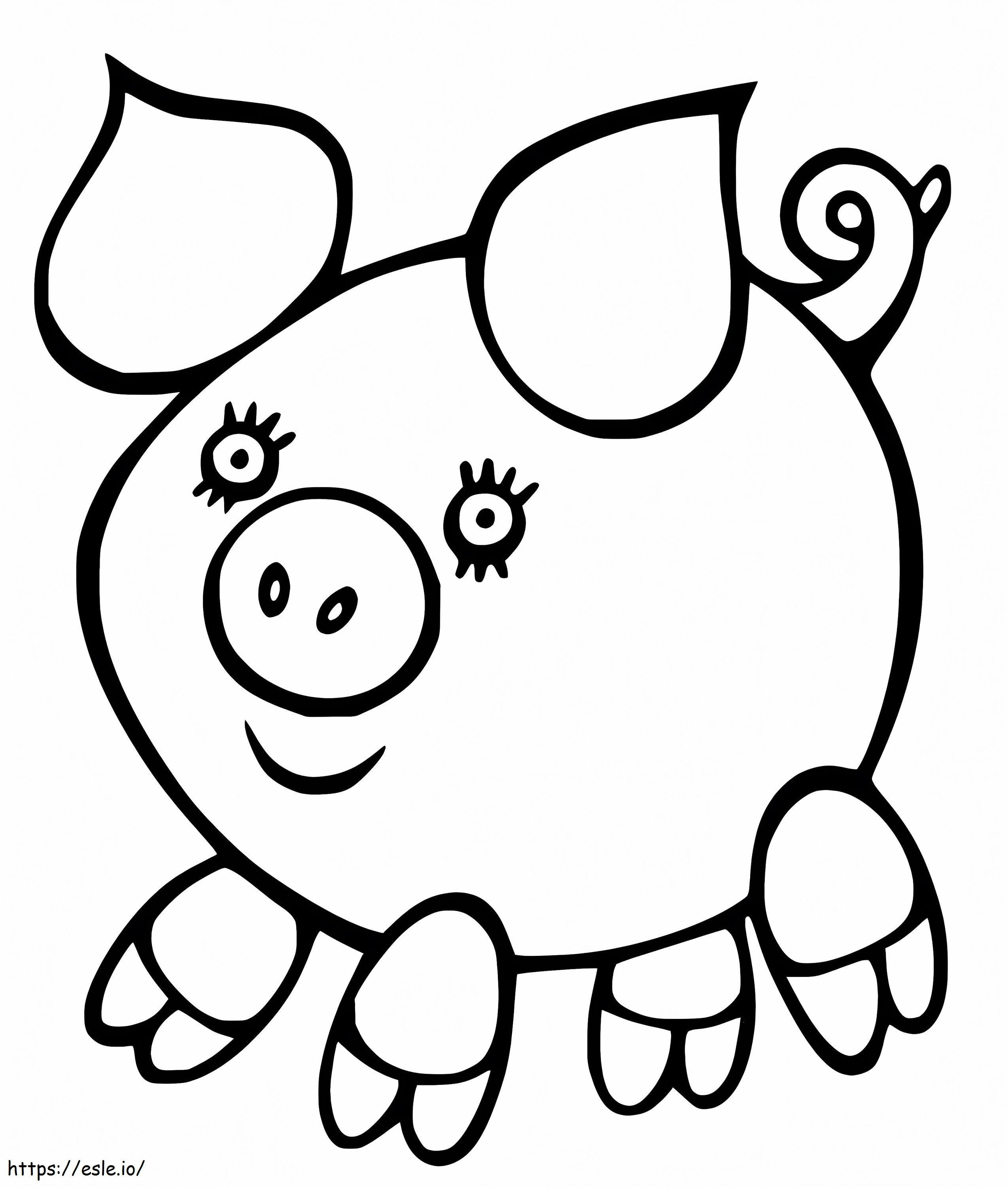 印刷可能な面白い豚 ぬりえ - 塗り絵