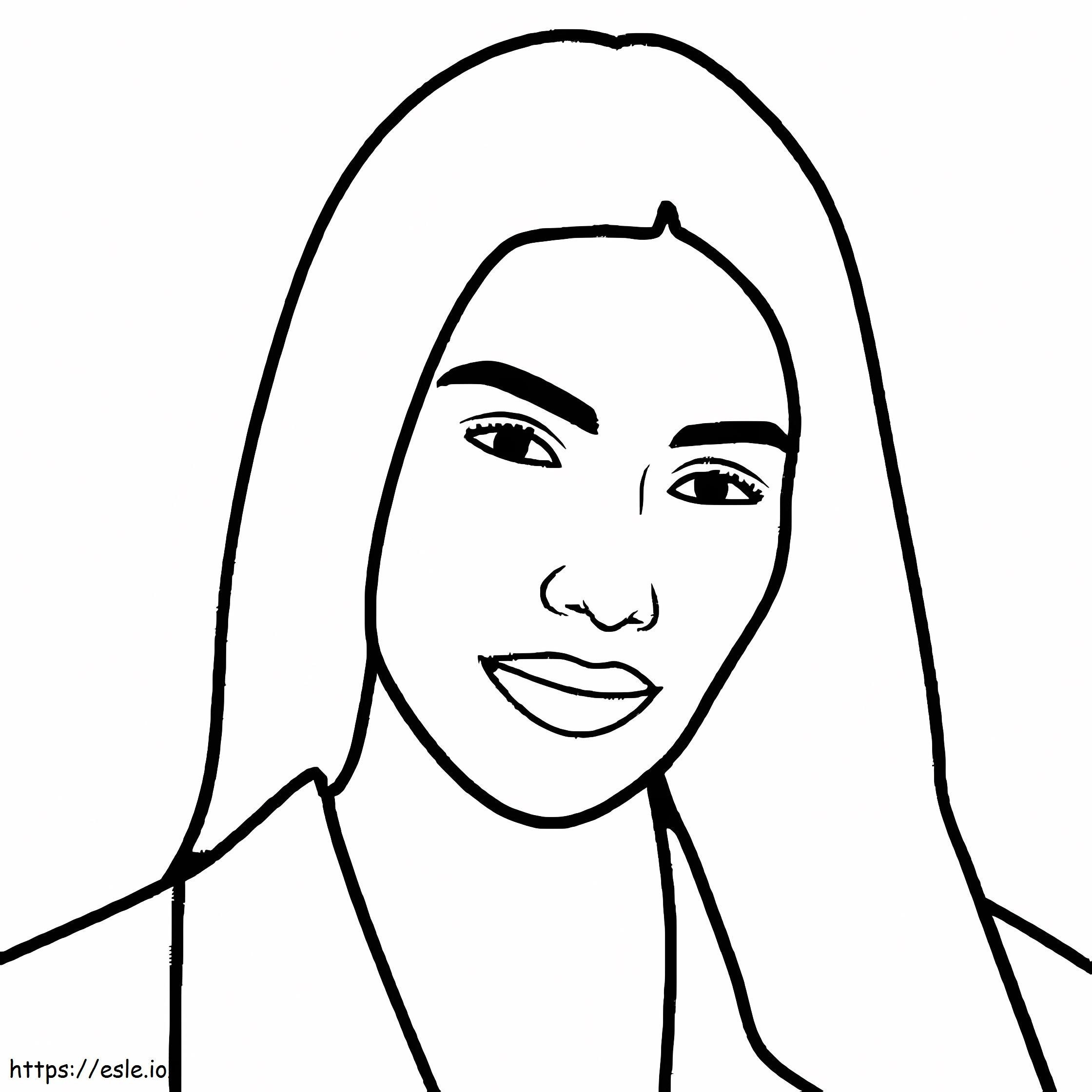 Coloriage Le visage de Kim Kardashian à imprimer dessin