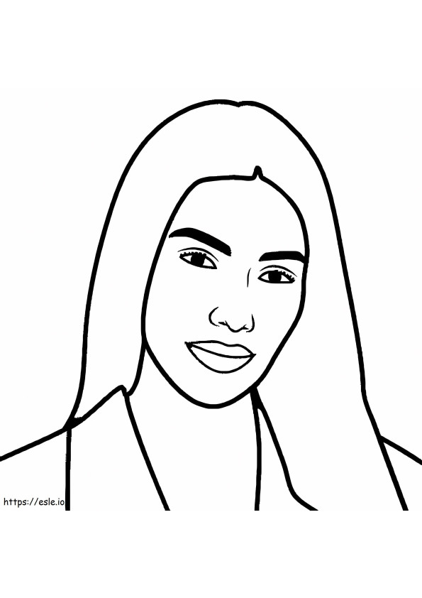 Il volto di Kim Kardashian da colorare