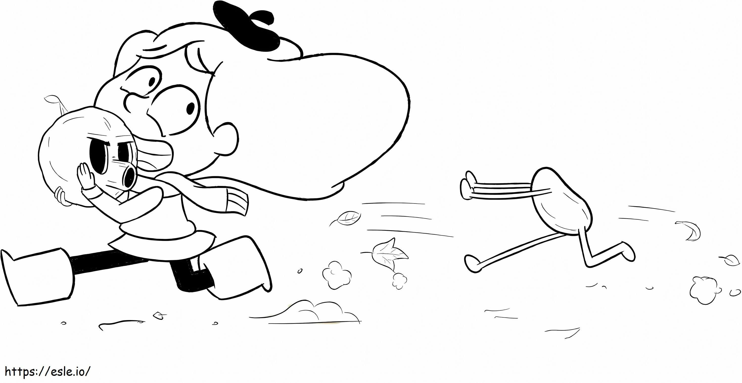 Hilda Running And Scared coloring page