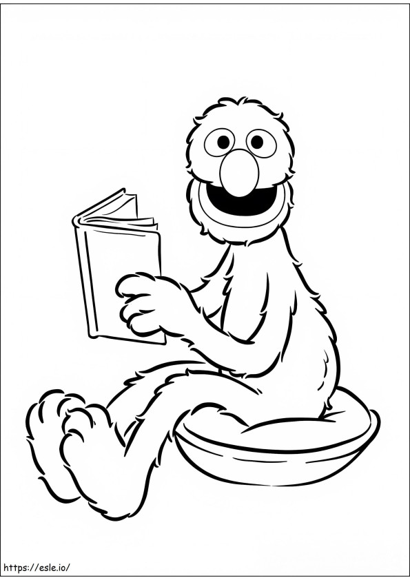Livro de leitura de Grover para colorir