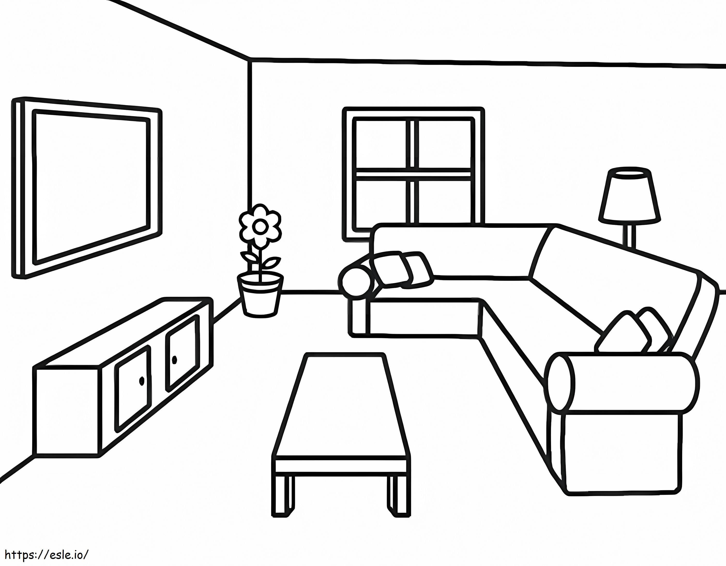 Easy Living Room coloring page