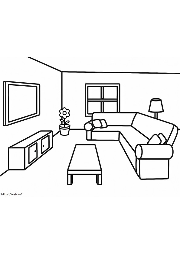 Easy Living Room coloring page