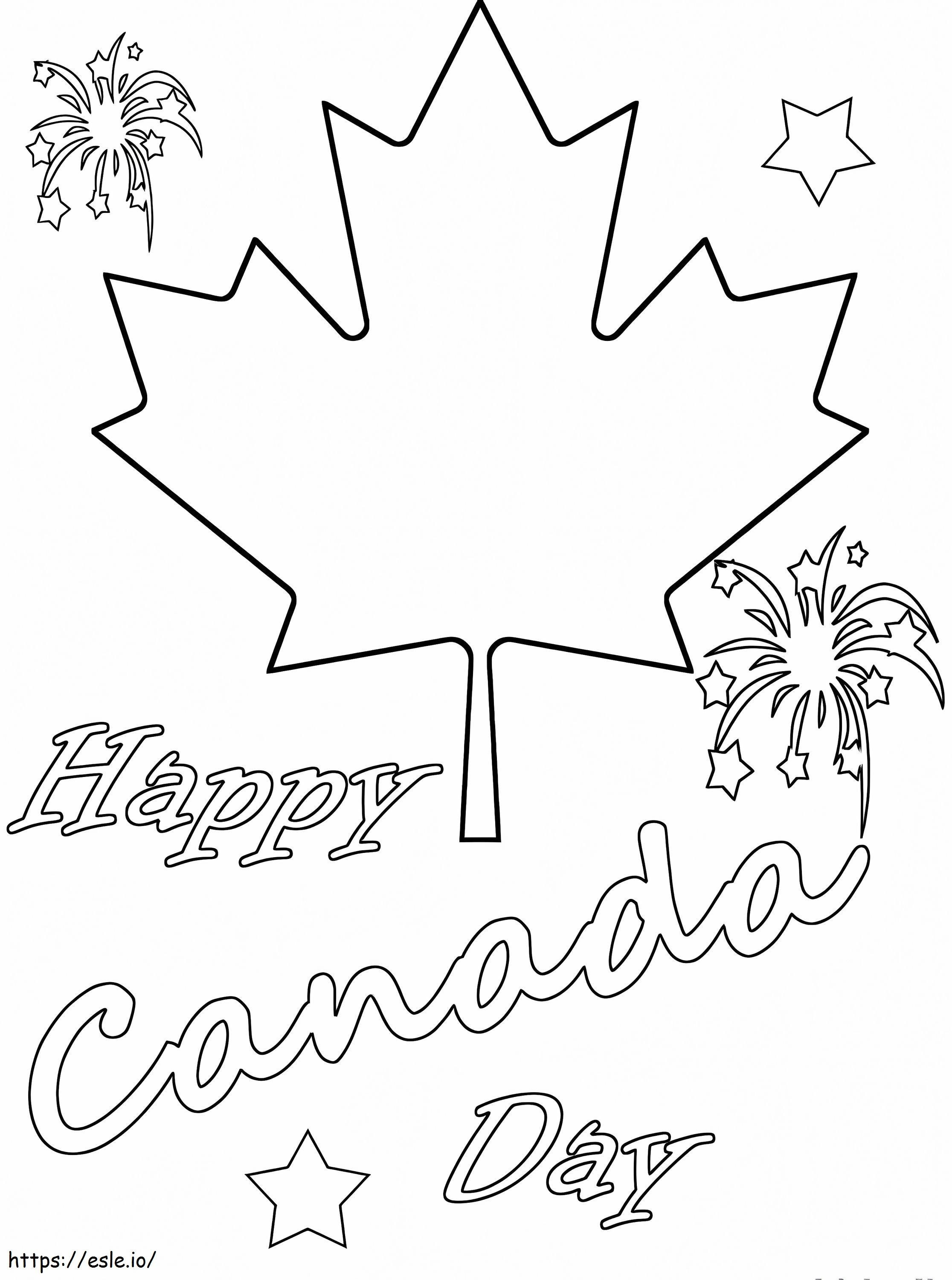 Feliz día 7 de Canadá para colorear