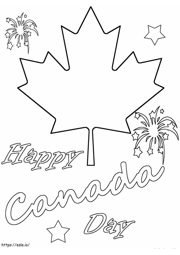 Feliz dia 7 do Canadá para colorir