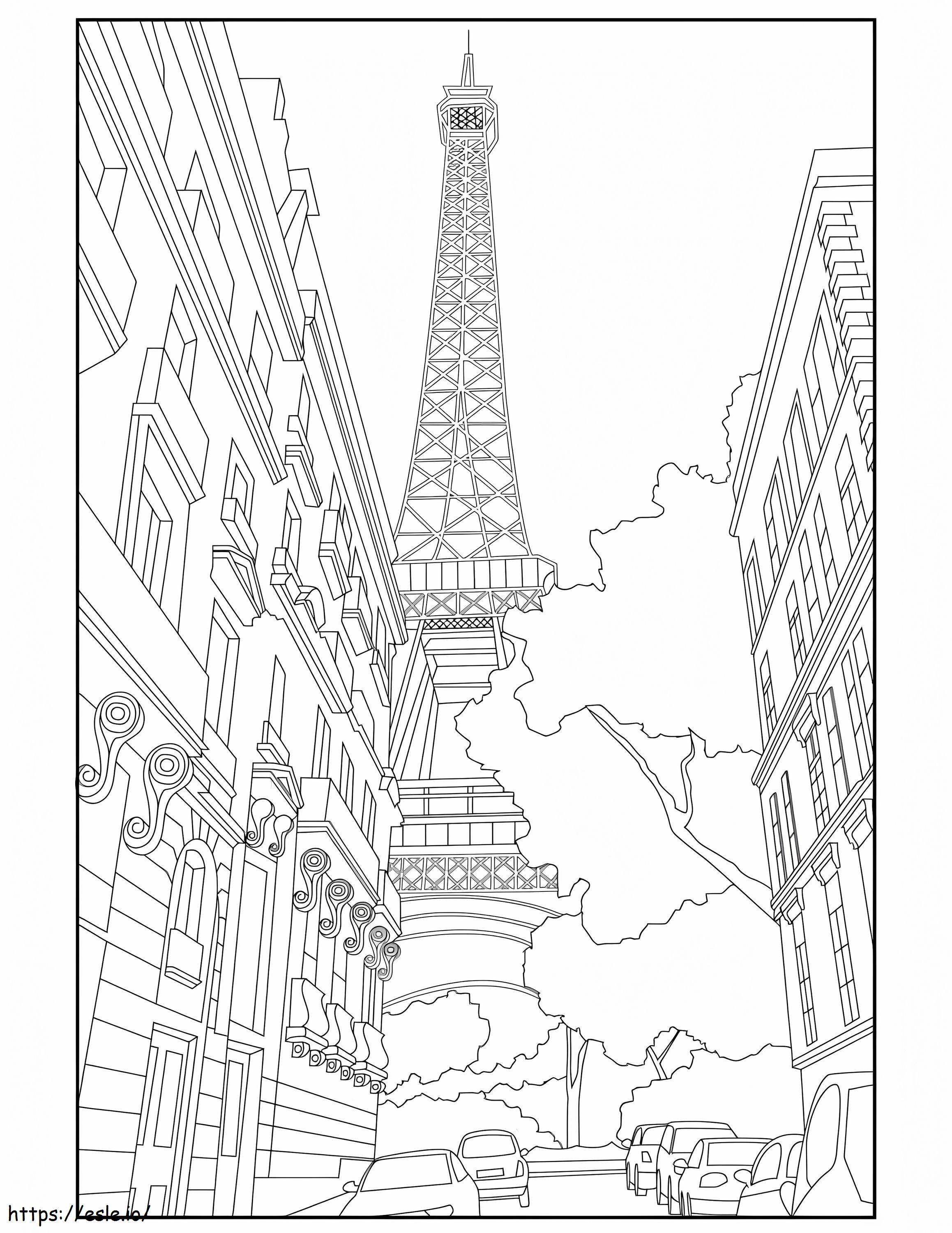 Cidade normal de Paris para colorir