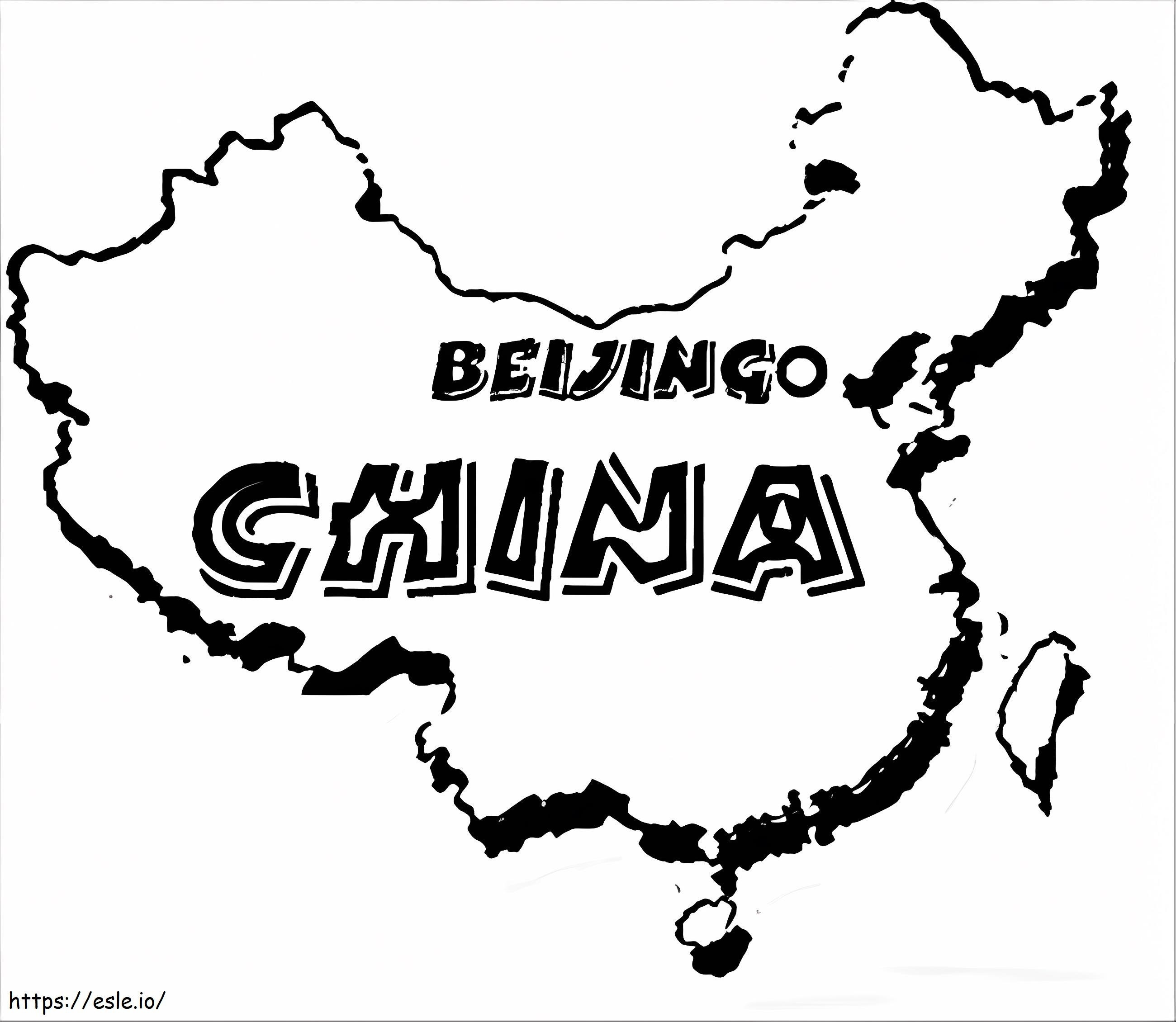 Mapa Chin 1 kolorowanka