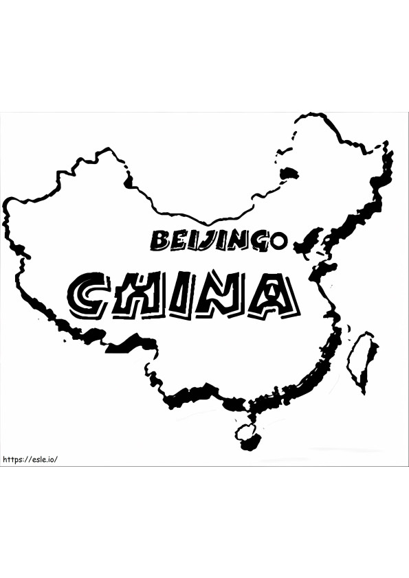 Kiinan kartta 1 värityskuva