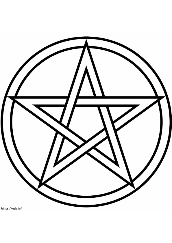 Free Wiccan Pentagram coloring page