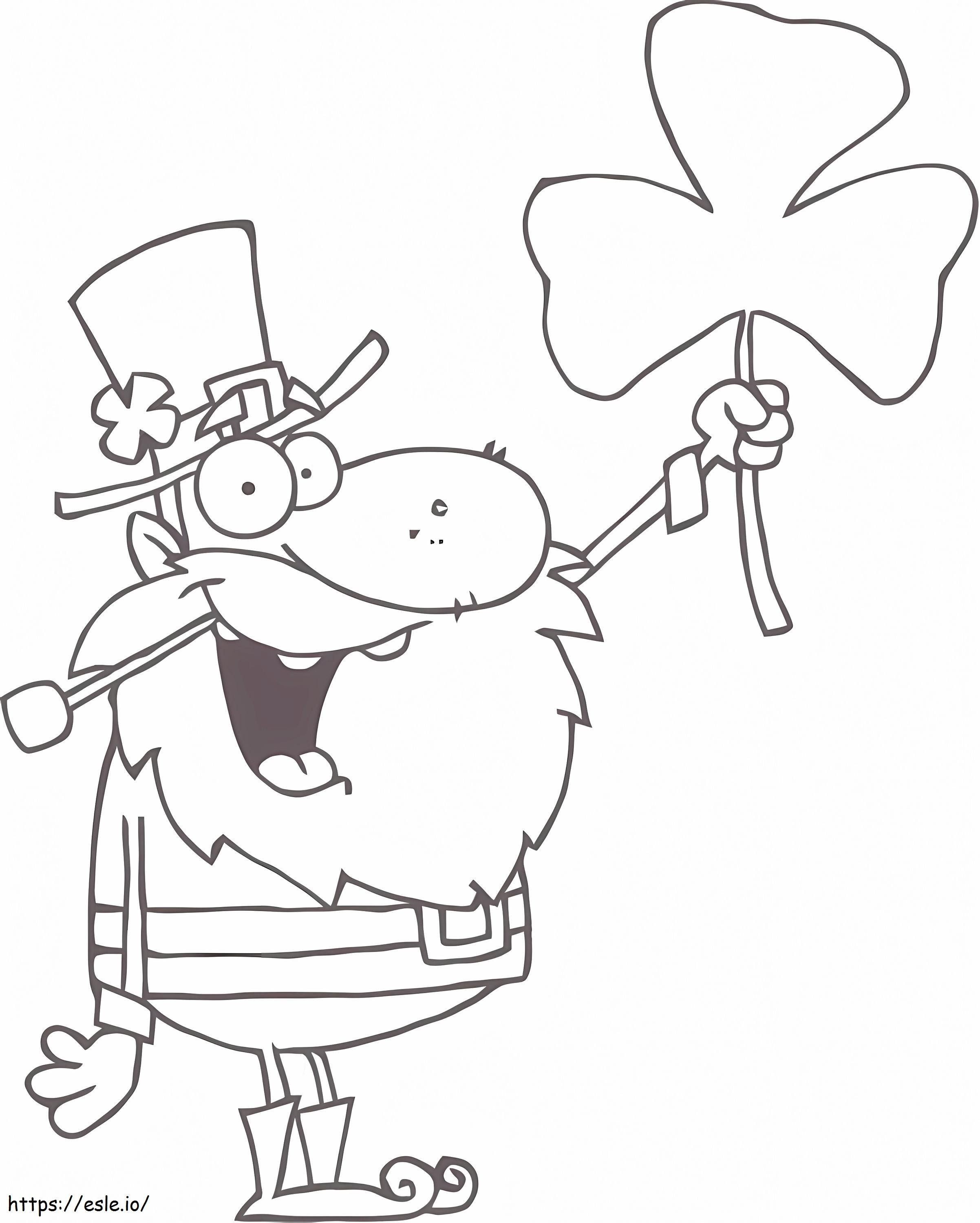 Leprechaun With Shamrock coloring page