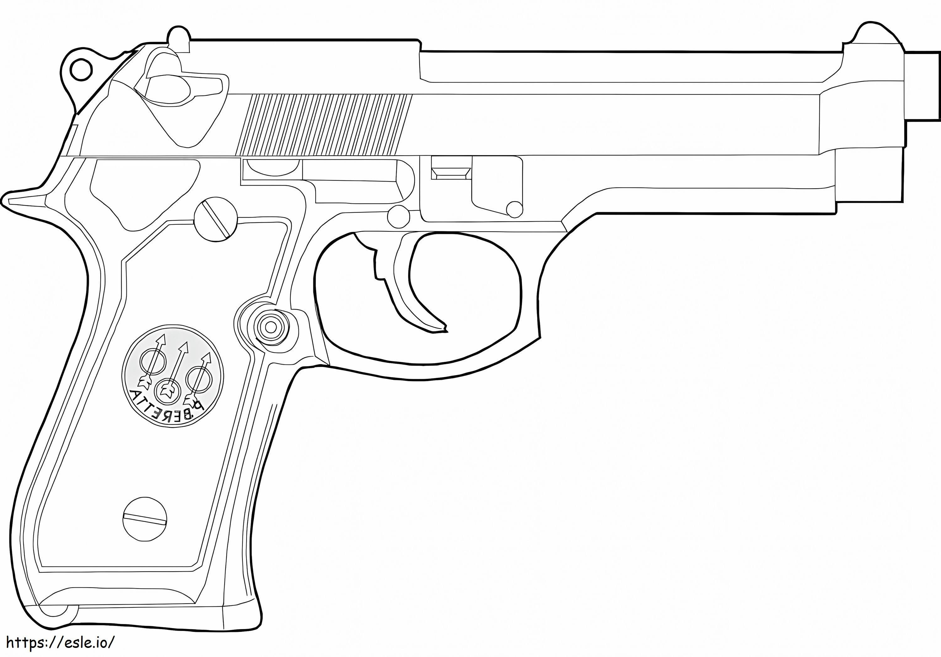 Coloriage Pistolet Beretta à imprimer dessin