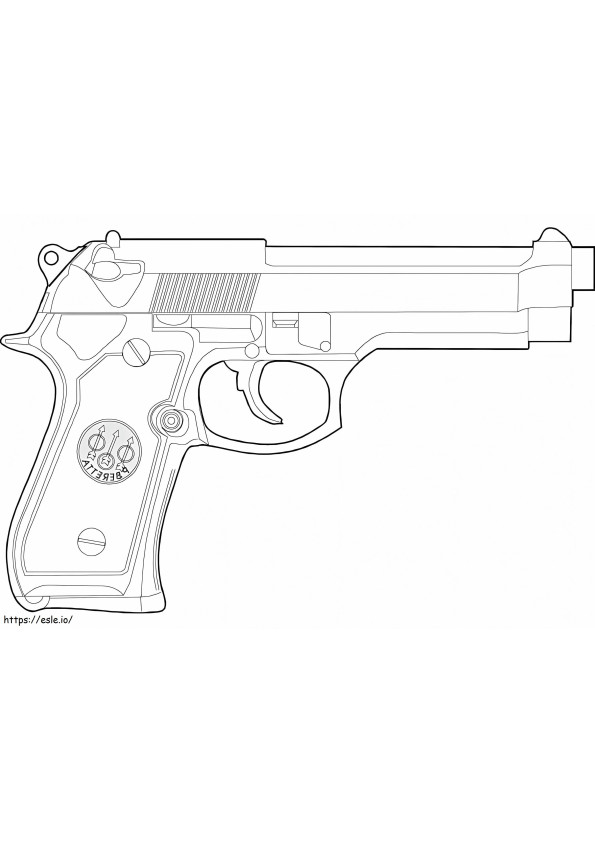 Beretta-pistool kleurplaat