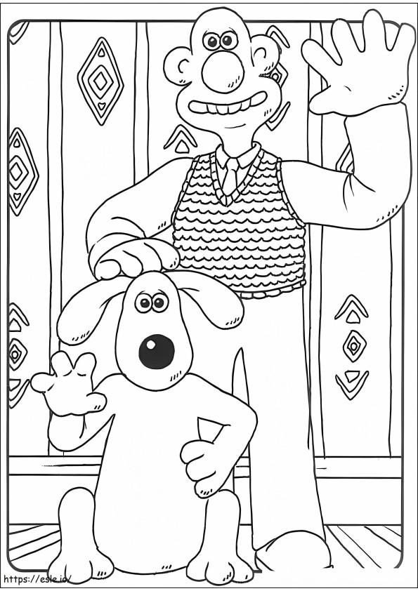 Szczęśliwy Wallace i Gromit kolorowanka