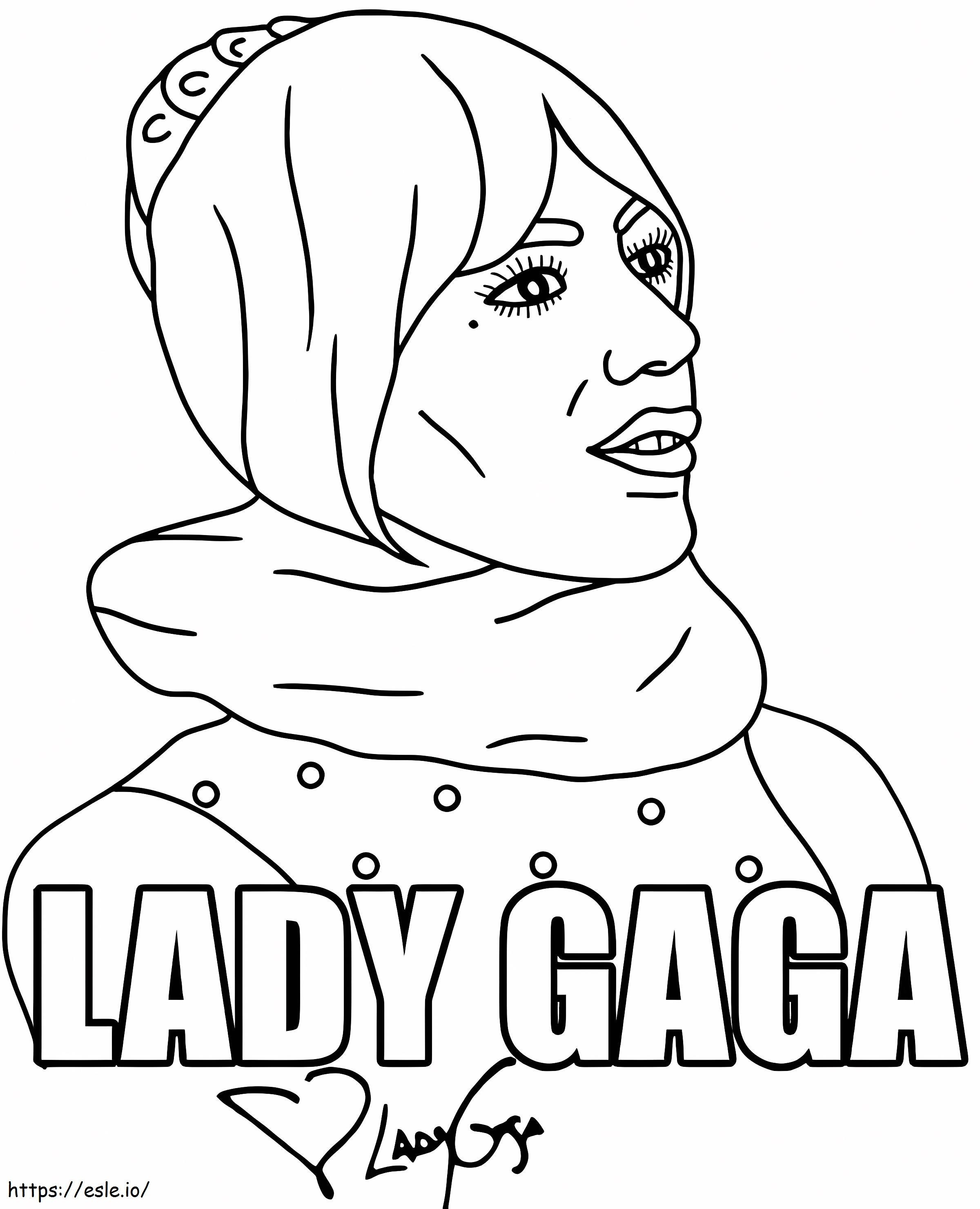 Tulostettava Lady Gaga värityskuva