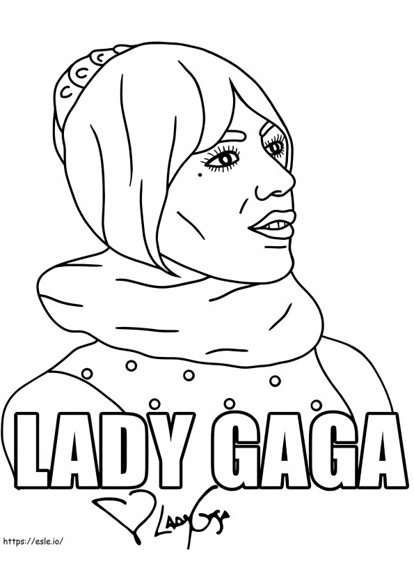 Afdrukbare Lady Gaga kleurplaat